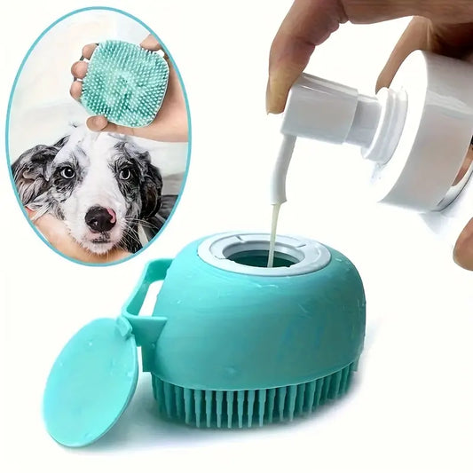 10pcs Relaxing Pet Grooming Brush, Soft Massage Bath Brush with Shampoo Dispenser